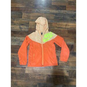 Nike Packable Loose Fit Spell Out youth Hooded Full Zip Running Jacket size m‎